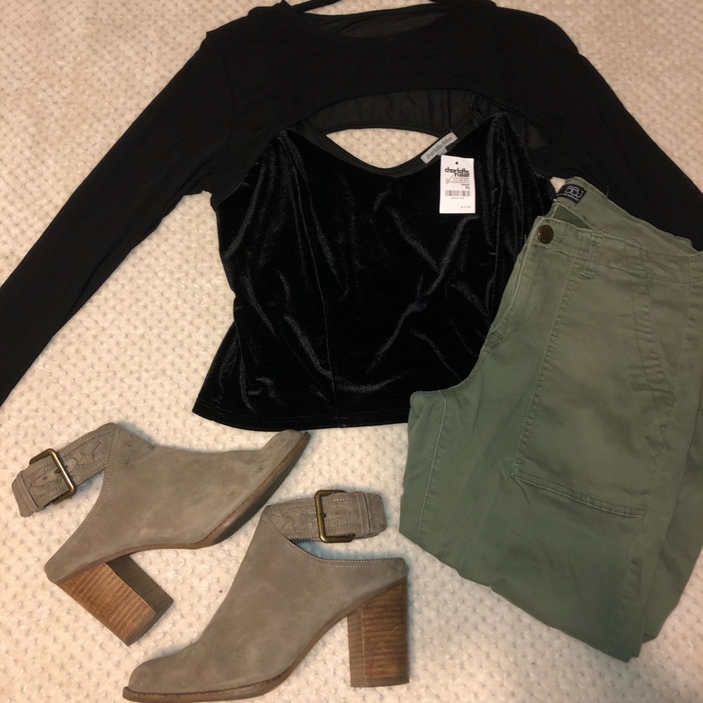 Charlotte Russe Mesh Long Sleeve Top